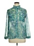 Unbranded 100% Polyester Paisley Green Long Sleeve Blouse Size XL (estimated) - photo 1