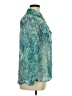 Unbranded 100% Polyester Paisley Green Long Sleeve Blouse Size XL (estimated) - photo 4