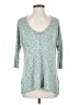 Sparkle & Fade Teal 3/4 Sleeve Top Size S - photo 1