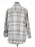 H&M Checkered-gingham Gray Long Sleeve Blouse Size XL - photo 2