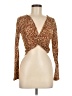 Le Lis 100% Polyester Brown Long Sleeve Top Size M - photo 1