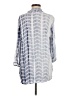 Just Living 100% Rayon Tie-dye Blue 3/4 Sleeve Button-Down Shirt Size M - photo 2