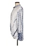 Just Living 100% Rayon Tie-dye Blue 3/4 Sleeve Button-Down Shirt Size M - photo 5
