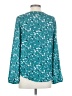 Gibson 100% Polyester Teal Long Sleeve Blouse Size S - photo 2