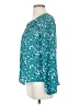 Gibson 100% Polyester Teal Long Sleeve Blouse Size S - photo 5