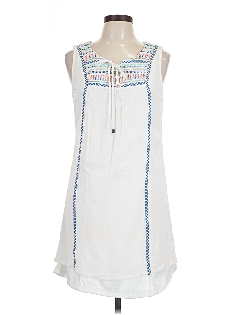 Pre-owned Solitaire Casual Dress In White