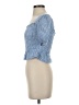 Louna 100% Cotton Blue Short Sleeve Blouse Size XS - photo 5