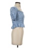 Louna 100% Cotton Blue Short Sleeve Blouse Size XS - photo 4