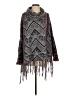 Free People Chevron-herringbone Gray Poncho Size S - photo 1