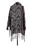Free People Chevron-herringbone Gray Poncho Size S - photo 2