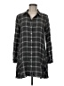 Zara Basic Plaid Gray 3/4 Sleeve Button-Down Shirt Size M - photo 1