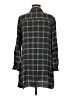 Zara Basic Plaid Gray 3/4 Sleeve Button-Down Shirt Size M - photo 2