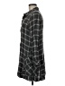 Zara Basic Plaid Gray 3/4 Sleeve Button-Down Shirt Size M - photo 5