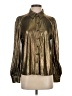VICI Metallic Gold Long Sleeve Blouse Size S - photo 1