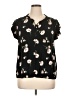 Buffalo by David Bitton Floral Black Short Sleeve Blouse Size XL - photo 1