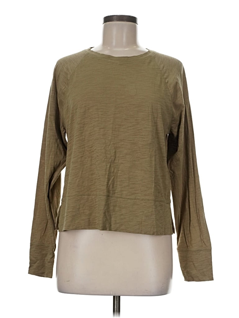 Pre-owned Athleta Long Sleeve T-shirt In Green