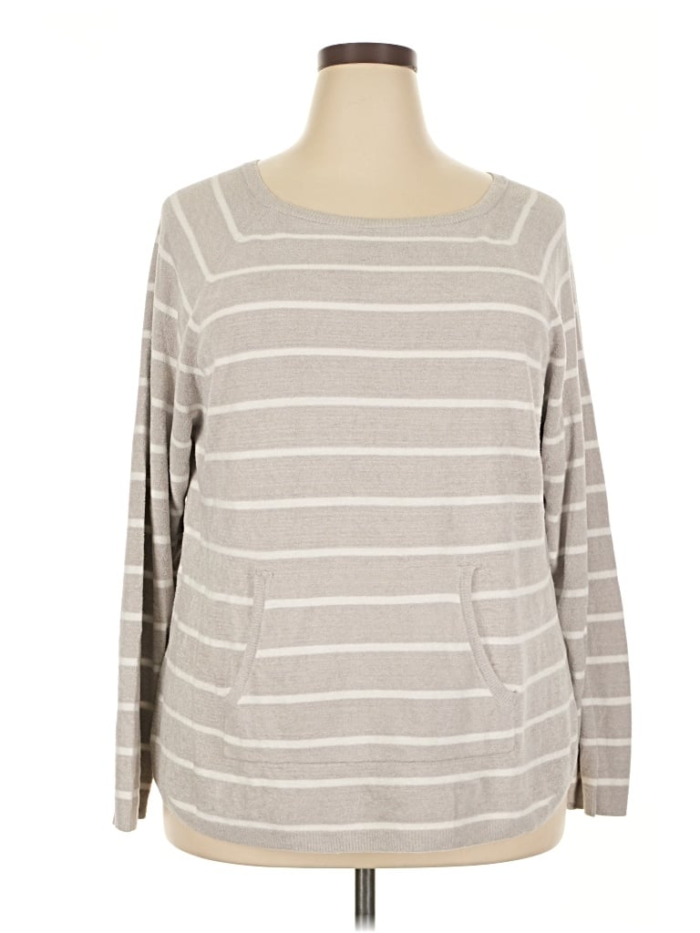 Pre-owned Barefoot Dreams Pullover Sweater In Gray