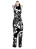 Halston Heritage Graphic Black Jumpsuit Size 2 - photo 1