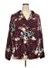 Torrid Floral Burgundy Long Sleeve Blouse Size 2X Plus (2) - photo 1