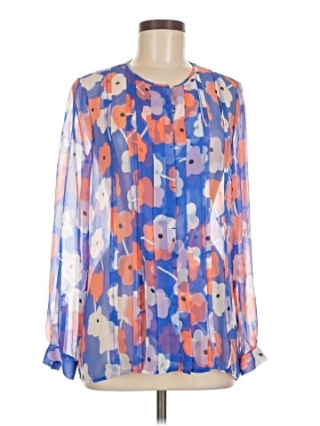Diane von Furstenberg Long Sleeve Silk Top (view 1)