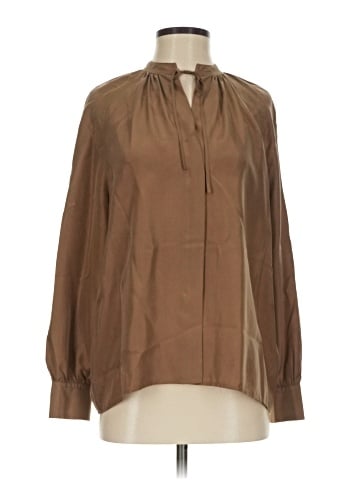 Vince. Long Sleeve Silk Top (view 1)