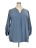 Timeson 100% Polyester Blue 3/4 Sleeve Blouse Size XXL - photo 1