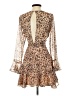 The Impeccable Pig 100% Polyester Animal Print Tan Cocktail Dress Size S - photo 2