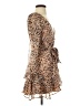 The Impeccable Pig 100% Polyester Animal Print Tan Cocktail Dress Size S - photo 4