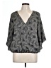 Veronica M. 100% Polyester Gray 3/4 Sleeve Blouse Size L - photo 1