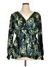 Torrid 100% Polyester Green Teal Long Sleeve Blouse Size 1X Plus (1) - photo 1