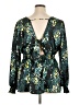 Torrid 100% Polyester Green Teal Long Sleeve Blouse Size 1X Plus (1) - photo 2