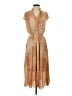 Worthington 100% Polyester Paisley Tan Casual Dress Size XS - photo 1