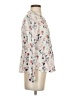 Downeast 100% Rayon Print Ivory Long Sleeve Blouse Size XS - photo 4