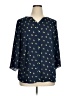 Catherines 100% Polyester Hearts Blue 3/4 Sleeve Blouse Size 0X (14-16W) - photo 1