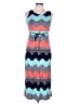 THREE PINK HEARTS Chevron-herringbone Blue Dress Size 14 - photo 1