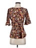 Sugar Lips 100% Polyester Brown Short Sleeve Blouse Size XS - photo 1