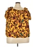 Boutique + 100% Polyester Yellow Short Sleeve Blouse Size 3X - photo 1