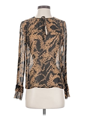 Paige Long Sleeve Silk Top (view 1)