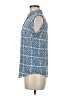 Oui Print Blue Sleeveless Button-Down Shirt Size 6 - photo 5