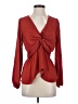 Pleione 100% Polyester Red Long Sleeve Blouse Size XS - photo 1