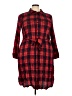 Unbranded 100% Rayon Plaid Red Casual Dress Size XXL (estimated) - photo 1