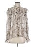 Maison d' Amelie 100% Polyester Paisley Silver Long Sleeve Blouse Size M - photo 1