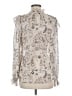 Maison d' Amelie 100% Polyester Paisley Silver Long Sleeve Blouse Size M - photo 2