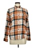 SO 100% Cotton Plaid Brown Long Sleeve Button-Down Shirt Size M - photo 1