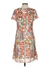 Elle 100% Polyester Print Orange Casual Dress Size S - photo 2