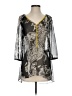Yoana Baraschi 100% Polyester Gray Black 3/4 Sleeve Blouse Size XS - photo 1