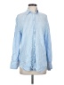 Zara Stripes Blue Long Sleeve Button-Down Shirt Size XS - photo 1