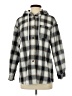 Shein 100% Polyester Plaid Gray Coat Size 4 - photo 1