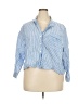 J.Crew Stripes Blue 3/4 Sleeve Button-Down Shirt Size 3X - photo 1