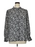 Ann Taylor LOFT 100% Polyester Animal Print Silver Long Sleeve Blouse Size XL - photo 1